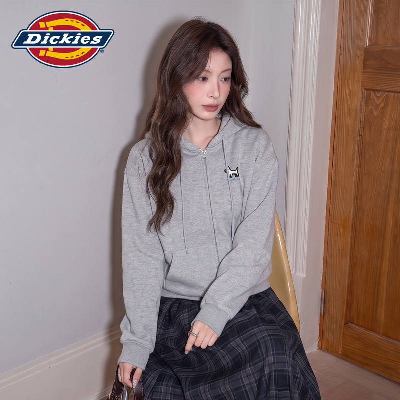 Dickies Hooded Cardigan Sweatshirt for Girls 26 Spring and Autum New Style American Casual Relaxed Autum Jacket 1A