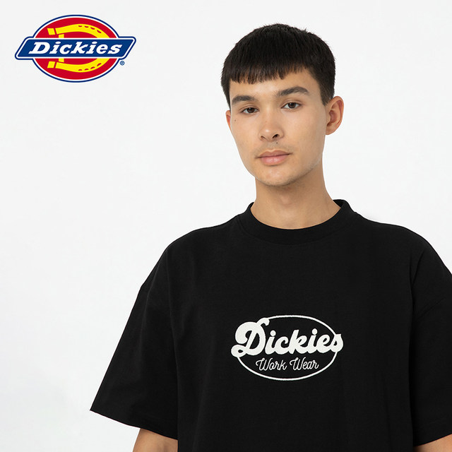 Dickies ຊຸດກາງແຈ້ງແບບ retro ເສື້ອຍືດແຂນສັ້ນແບບສະບາຍຂອງອາເມລິກາແມ່ນວ່າງ ເໝາະ ສຳ ລັບຄູ່ຜົວເມຍຊາຍແລະຍິງ