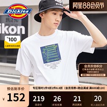Dickies printed short-sleeved T-shirt mens summer new loose top white 8768