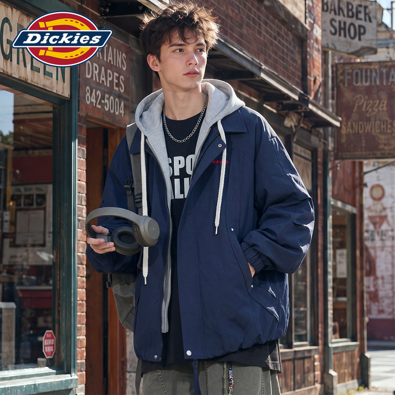 Dickies New American Style Trendy Brand Hooded Fake Two-Piece Jacket Casual Men's Autumn Top Y
