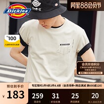 Dickies3D printed short-sleeved t-shirt mens summer new casual short t round neck cotton top tide rice gray 8752