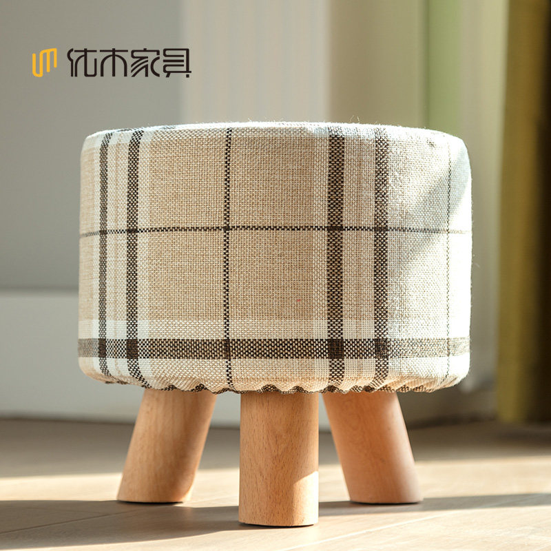Superior Wood Furniture Solid Wood Small Footstool Solid Wood Round Stool Solid Wood Changing Shoes Stool Nordic Stools Totally Detached Wash 28 * 28 cm