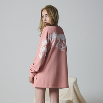 Tide brand dinosaur skeleton printed sweater JONY-J same national tide men and women couples hip hop loose long sleeve