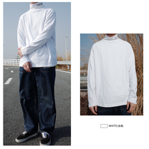 There is an ideal national tide half high collar side spiral pattern base shirt men and women with the same model inside lovers lovers