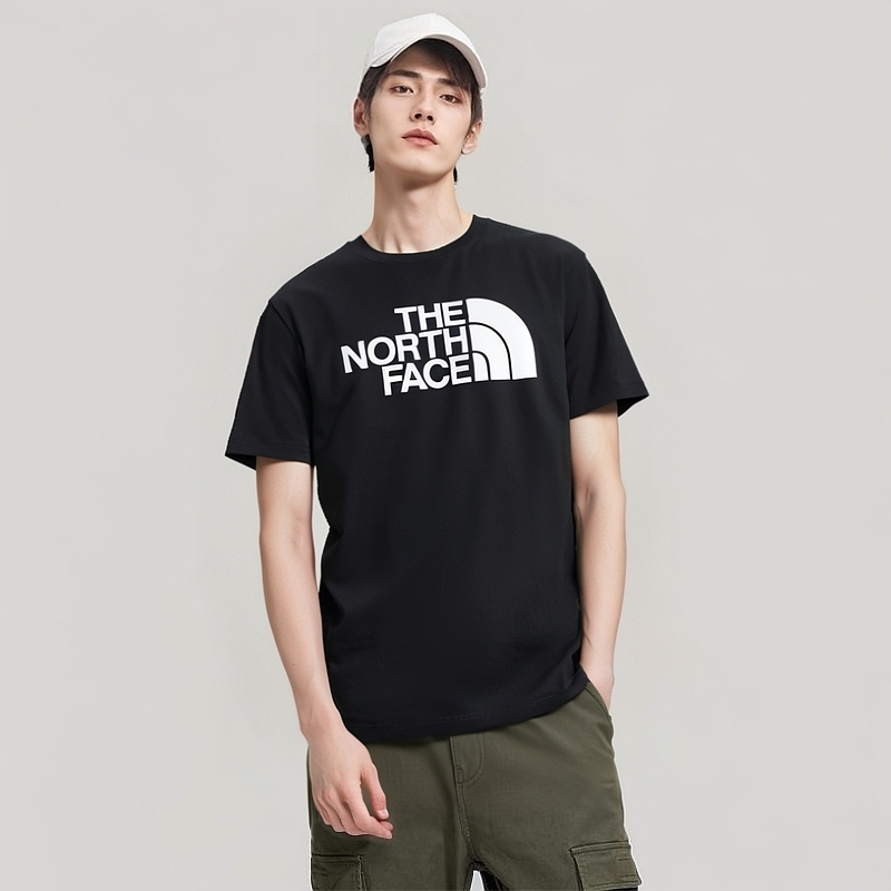The North Face Men's Summer Casual Pure Cotton Printed Logo Short-Sleeved Round Neck T-Shirt