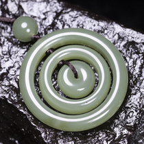 Qiansheng Hetian Jade peace ring jade jade men and women safe buckle Huaigu Jade Jade peace pendant pendant