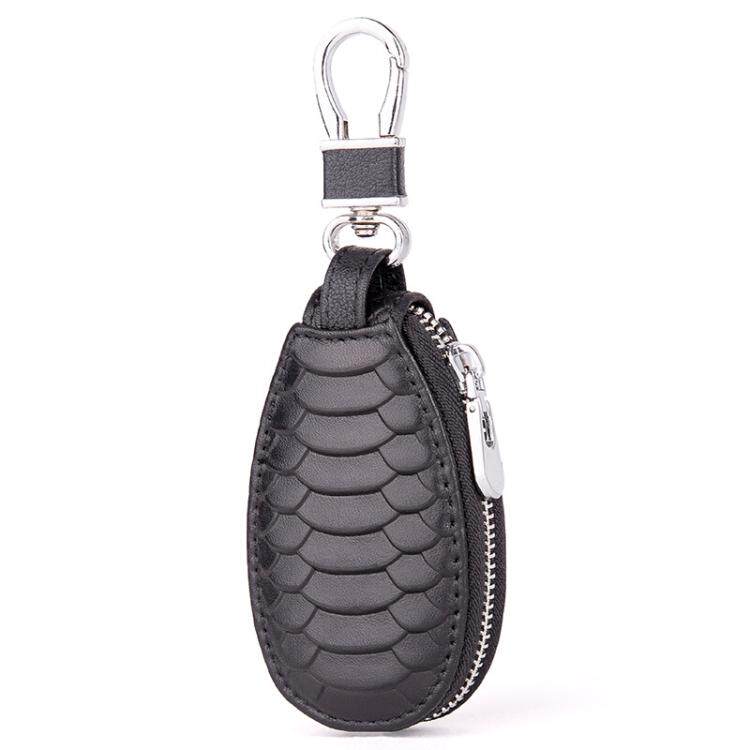 Snake pattern men's and women's waist hanging key bag men's leather multi-functional fashion first layer cowhide zipper car business men