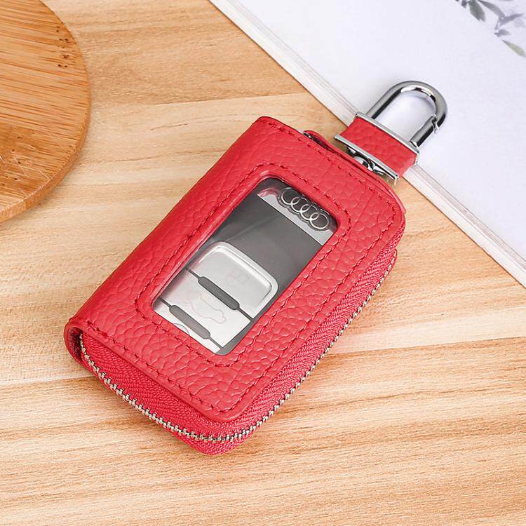 Car-marked universal transparent key skylight version inside and outside genuine leather car key bag remote control protective sleeve upscale
