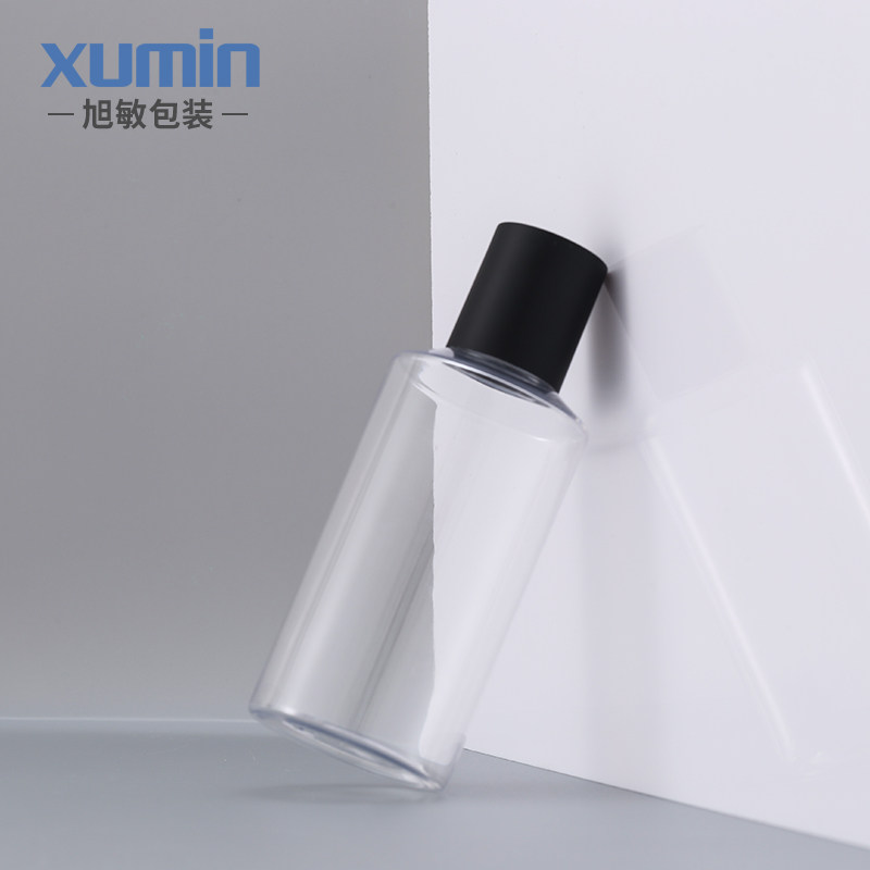 Xumin packaging 150ml pure dew bottle PET transparent matte black cover toner bottle Plastic cosmetic bottle spot 51