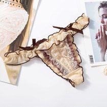 Underpants women sexy waist lace fabric cotton stall low waist temptation transparent thong lace breifs wholesale