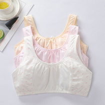 Teenage Girl Underwear Obliteration Big Code Girl Pure Cotton Vest Beginner High School High School Student Hair-Free Double Layer Pure Cotton Bra