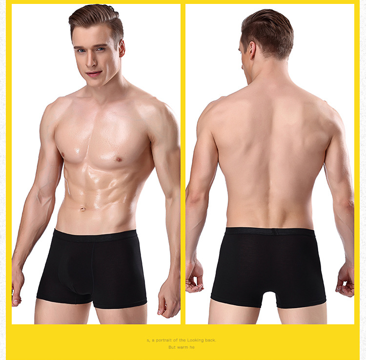 Của nam giới thanh niên đồ lót phương thức lỏng tre sợi boxer tóm tắt 200 kg XL 6XL bốn góc quần phẳng