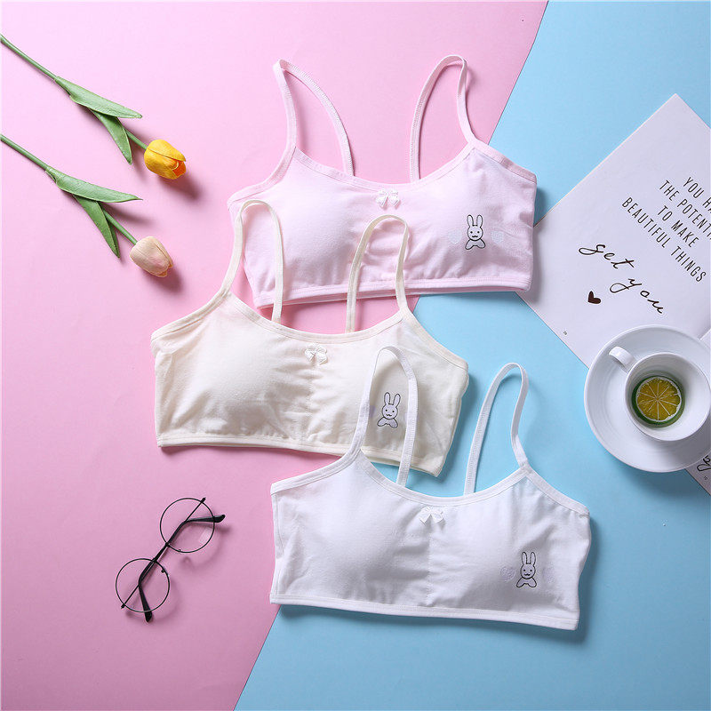 Girl Bra Development Student Taped Underwear Women Without Steel Ring Thin Anti-Light Junior High School Students Bra 1012 Years Old