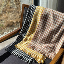 Yang Xiaolu with Artifact Thousand Bird grid scarf female winter classic plaid scarf imitation cashmere warm shawl