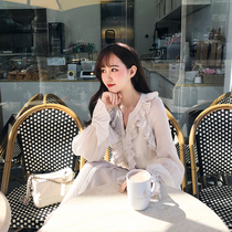 Yang small roll 2021 spring new French retro dress yammoto first love chiffon ruffle ruffle fairy jumpsuit