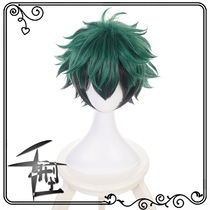My Hero Academy Green Valley out for a long time green and black gradient anti-warping short hair cosplay wig fake hair