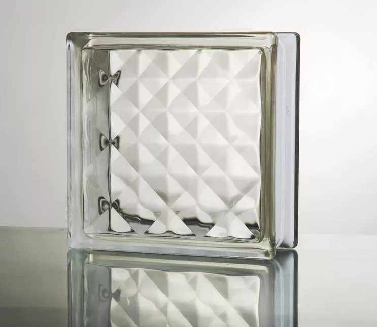 19080 Gemstone Textured Glass Brick Square Euphotic Transparent Partition Wall Mystic Dressing Room Partition