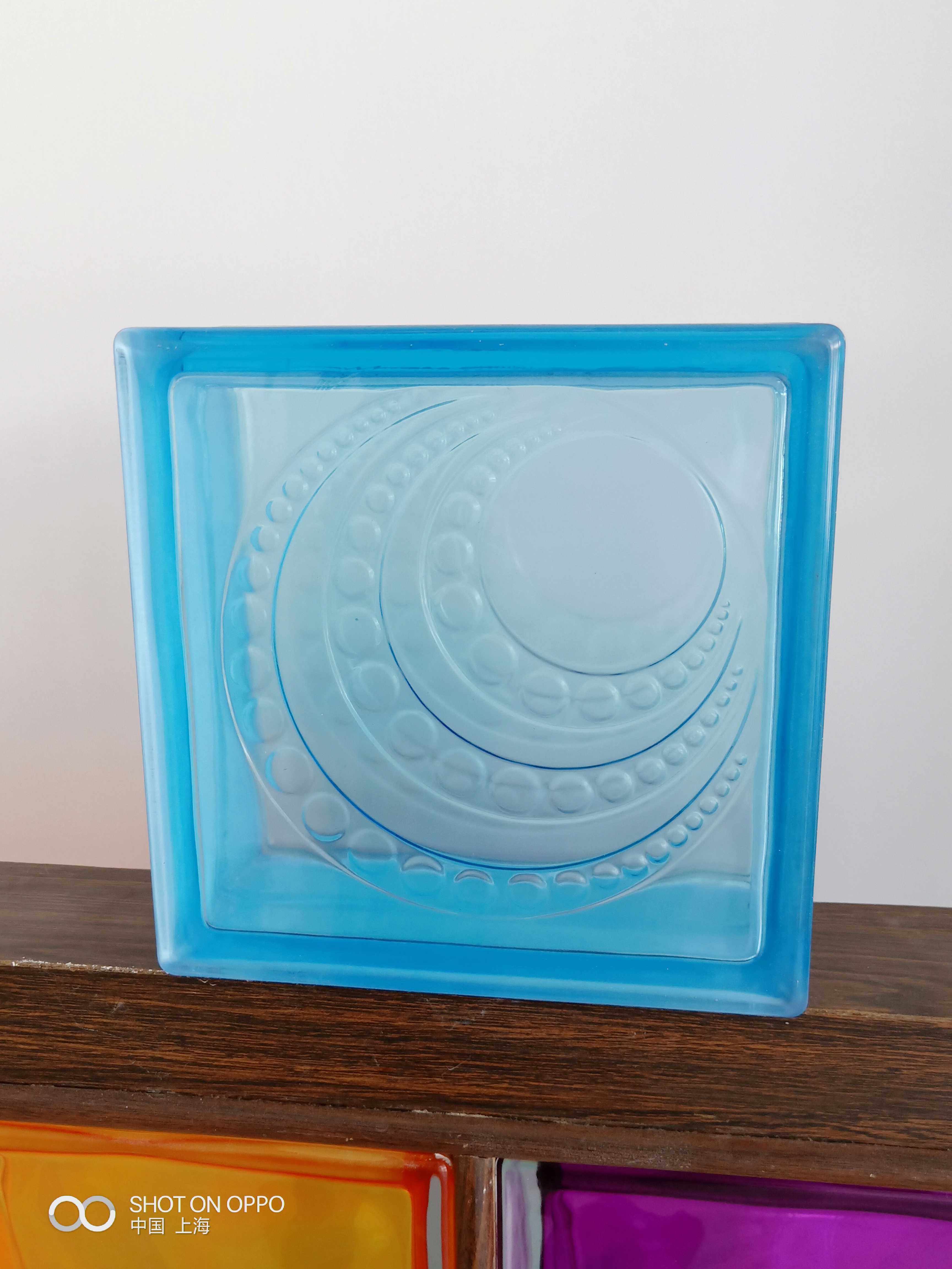 Jiling stained glass brick transparent hollow square partition wall living room