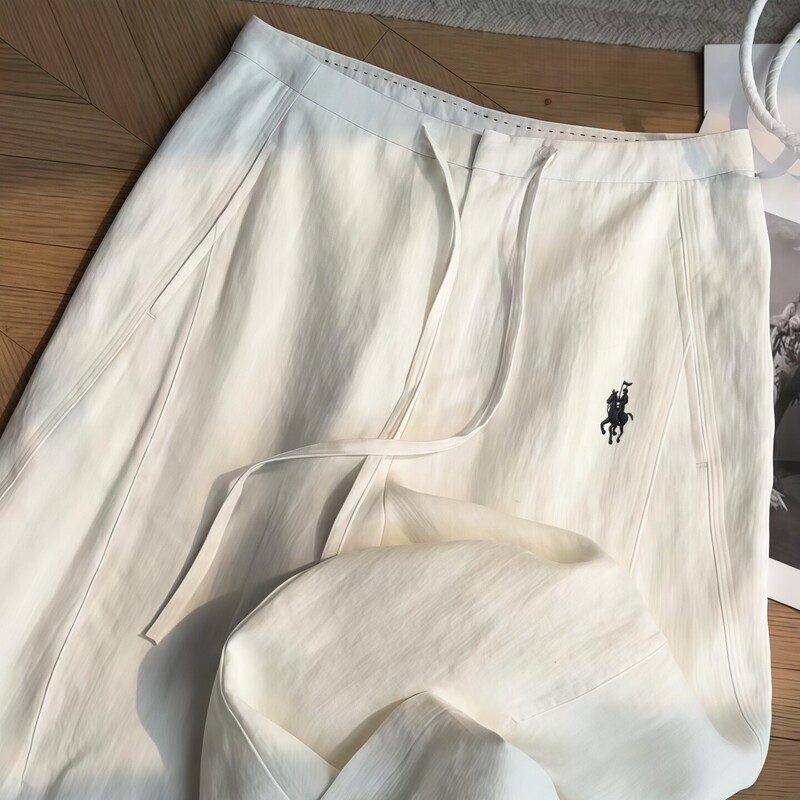 High-Waisted White Linen Straight-Leg Pants for Women, Summer Thin Versatile Casual Old Money Style Trendy Long Pants High-Waisted White Linen Straight-Leg Pants for Women, Summer Thin Versatile Casual Old Money Style Trendy Long Pants