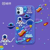 Cute three-dimensional astronaut Apple iPhone12pro max xr xs 7plus 8p se Cosmic Planet iPhoneX Girl pro
