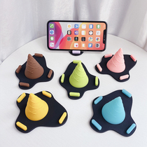 Cone ice cream cone creative mobile phone desktop stand countertop simple silicone TV stand iPad tablet Cute cartoon small lazy office non-slip silicone bedside tablet