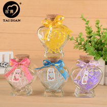 Taiwanese 3-1 paper silk small peach heart glass bottle Lucky Star bottle creative gift home birthday novelty small goods