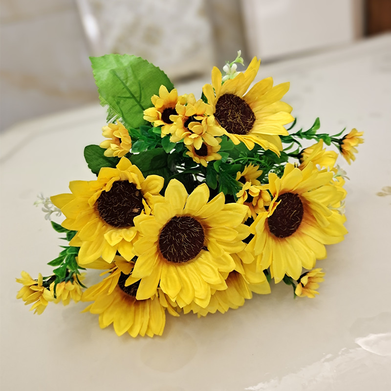 Beam Single Branch New Sunflower Sunflower Rudaisy Simulation Flowers Fake Flowers Silk Flowers Home Decoration Goods Desktop Furnishing