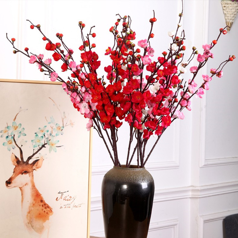 High-end emulated plum blossom flower fake flower dried flower pear flower sea beginner peach blossom with plum blossom plum dried branches plum flower bud