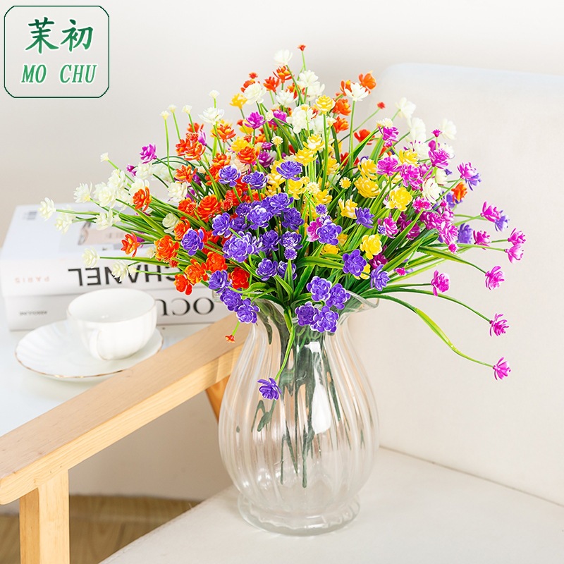 Simulation flower plastic plant jasmine small lotus flower floor with flower art living room decorated with star simulation