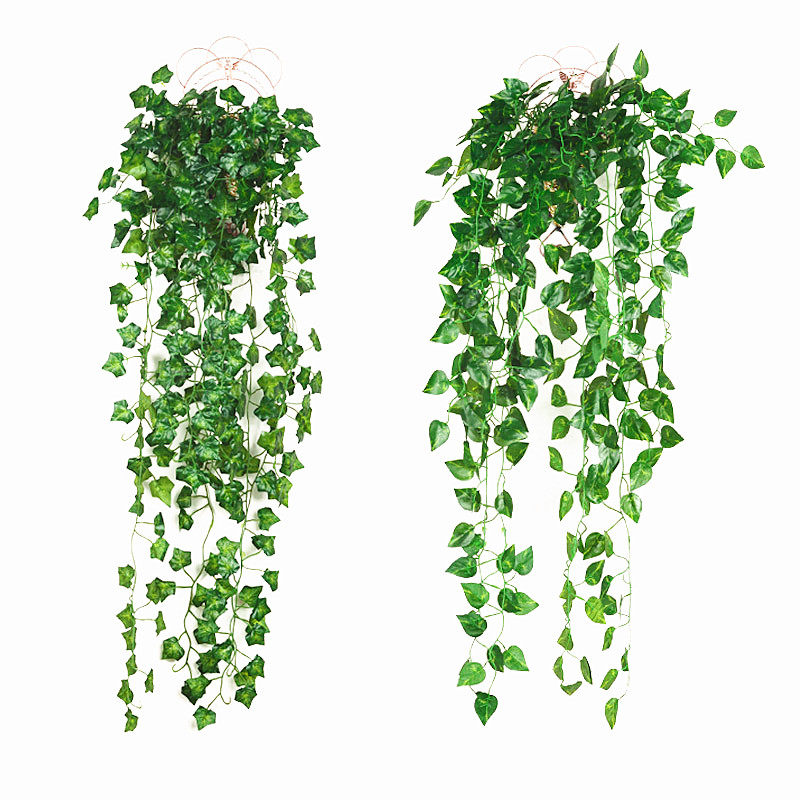 Fake flower hanging blue wall hanging flower gold Ge emulation plant fake green planting indoor wall hanging basket flower decoration fake rattan leaf