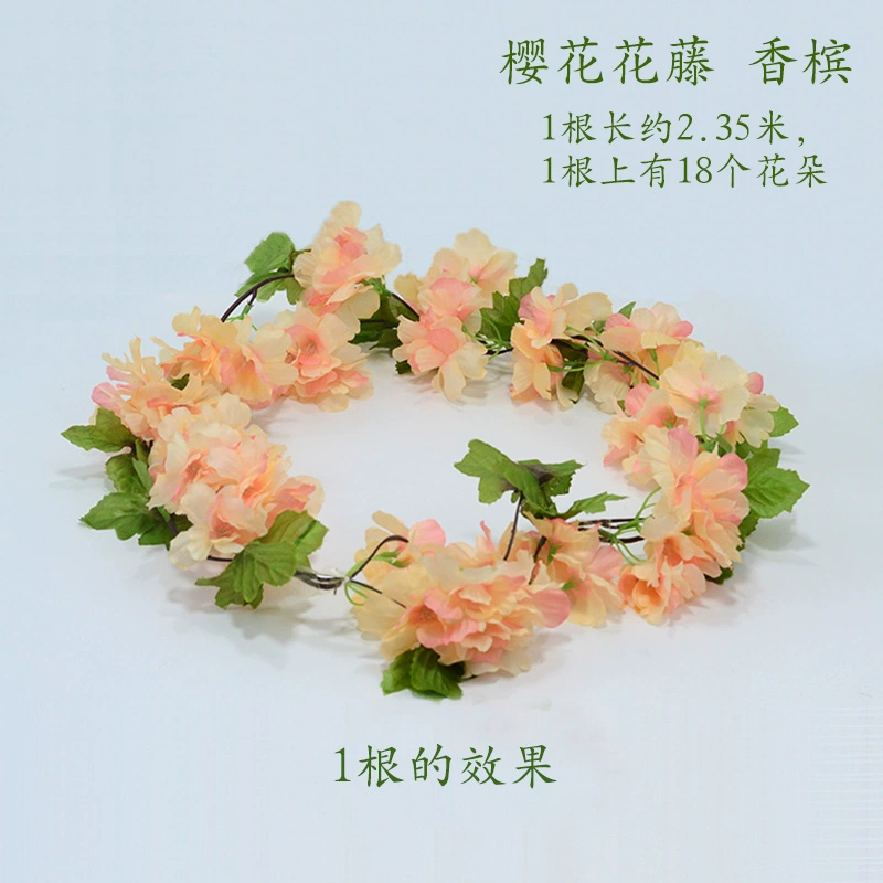 Mô phỏng hoa anh đào hoa cẩm tú cầu khô hoa chuỗi hoa giả mây trong nhà điều hòa không khí trang trí đám cưới nho treo - Hoa nhân tạo / Cây / Trái cây chậu hoa giả đẹp
