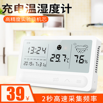  Household thermometer Indoor high-precision charging hygrometer with expression Desktop wall-mounted baby room temperature and humidity meter