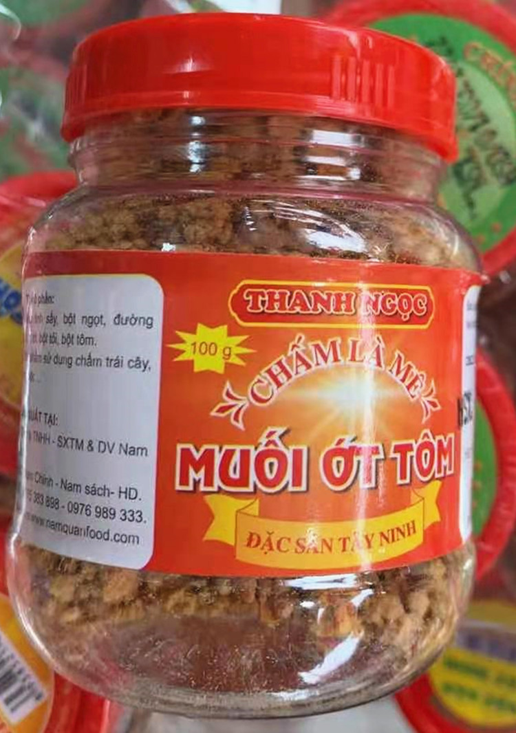 100 gr shrimp salt THANH NGOC muoi ot Tom Vietnam Dip Fruit Salt Pretzels Salt Fruit Salt Spicy Shrimp Salt