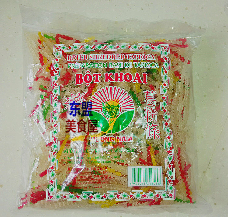bot khoai Transparent Kway Kway grains Vietnamese Pueraria Mirifica strips Tapioca flour Fruit strips Dessert Drink sugar water