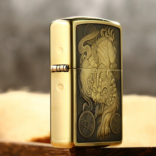 Мужская оригинальная ветрозащитная медная зажигалка на керосине, подарок на день рождения