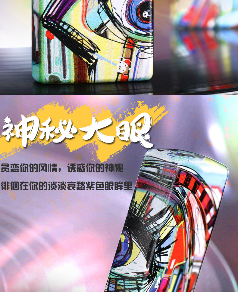 Zippo gốc chính hãng màu in ấn graffiti tình yêu va chạm Starry sơn dầu góc trực quan chính hãng chống gió - Bật lửa hộp quẹt