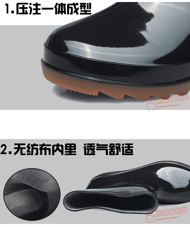 Mùa xuân và mùa thu mùa thu gân bò không thấm nước giày đế ngắn ống câu cá giày cao su ấm giày đi mưa giày thể thao chống nước