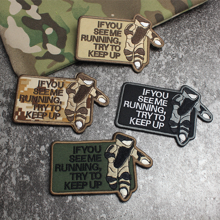 EOD Look at me Run Tactical Army Arms Chapter Embroidery Magic Sticker Zhang Jun Fan Outdoor Arm Zhang Personality Shoulder Bag Sticker