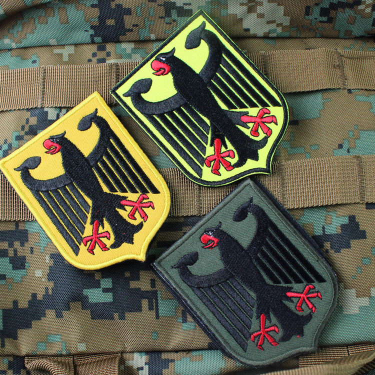Federal Eagle Shield Emblem German Flag Eagle Shield Embroidery Velcro Chapter Armband Morale Chapter Army Fan Outdoor Bag Sticker