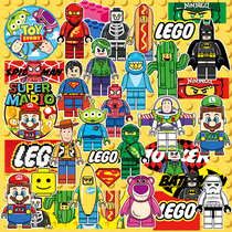 Trendy brand building block minifigure cartoon Batman waterproof sticker box sticker cartoon suitcase decoration skateboard sticker 30 pieces