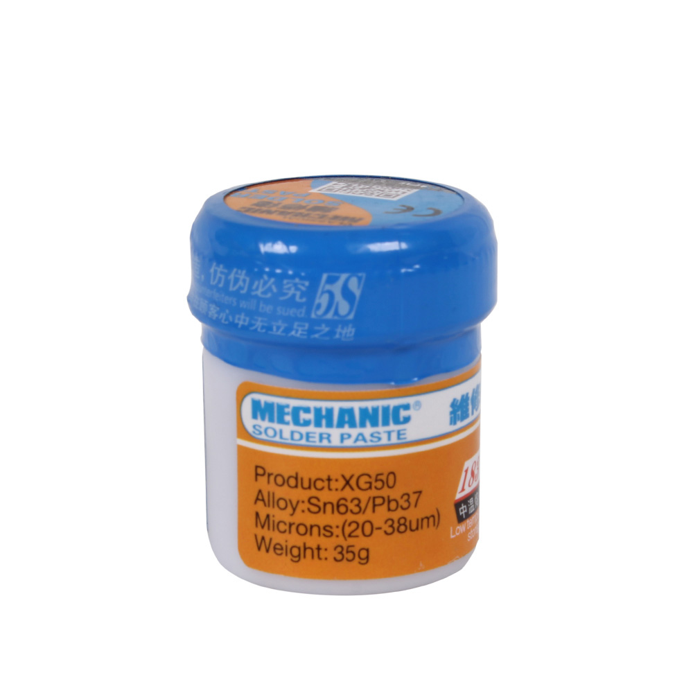 XGSP50MECHANIC   Maintenance man   Medium temperature Tin paste   SN63   PB37   Injection Tube Solder paste XG-Z40   ( 10CC )