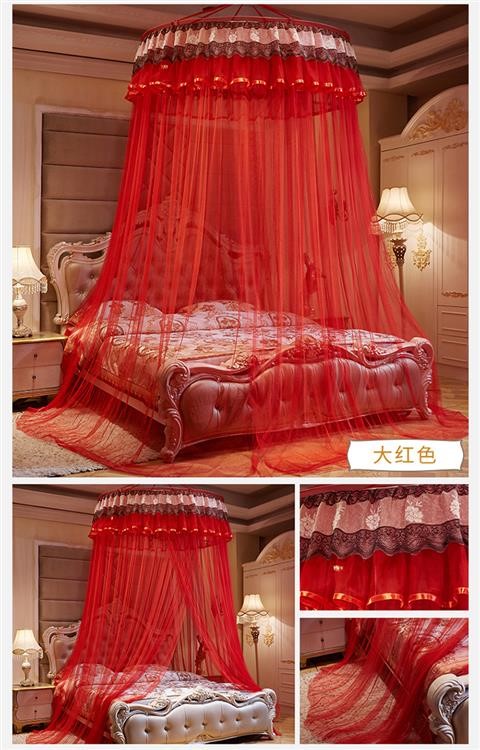 Kệ trần chống muỗi thủng 2018 mới lưới đỏ nhà miễn phí lắp đặt bìa chống đơn giản công chúa tròn tòa - Lưới chống muỗi các kiểu mùng ngủ đẹp
