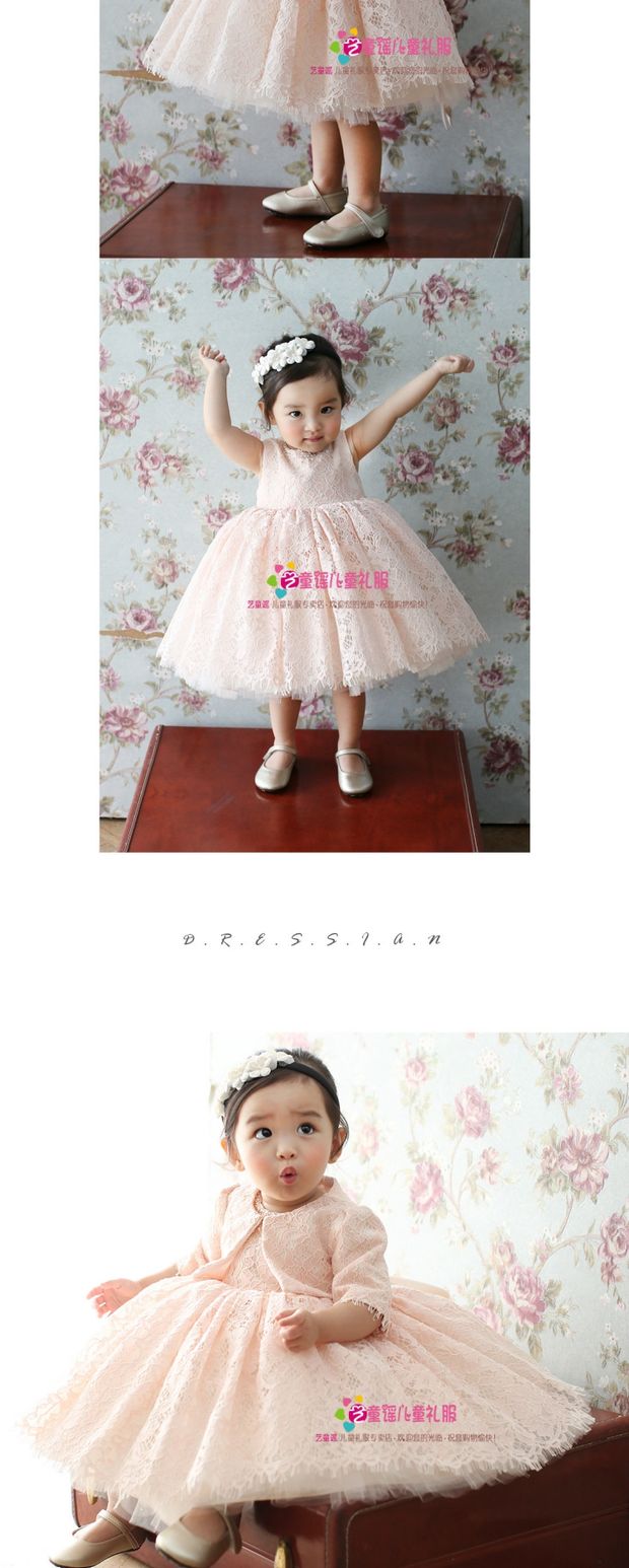 Váy trẻ em mới bé gái váy công chúa ren trang phục tuổi bé trang phục sinh nhật bé gái tùy chỉnh set vest cao cấp 3 chi tiết cho bé trai