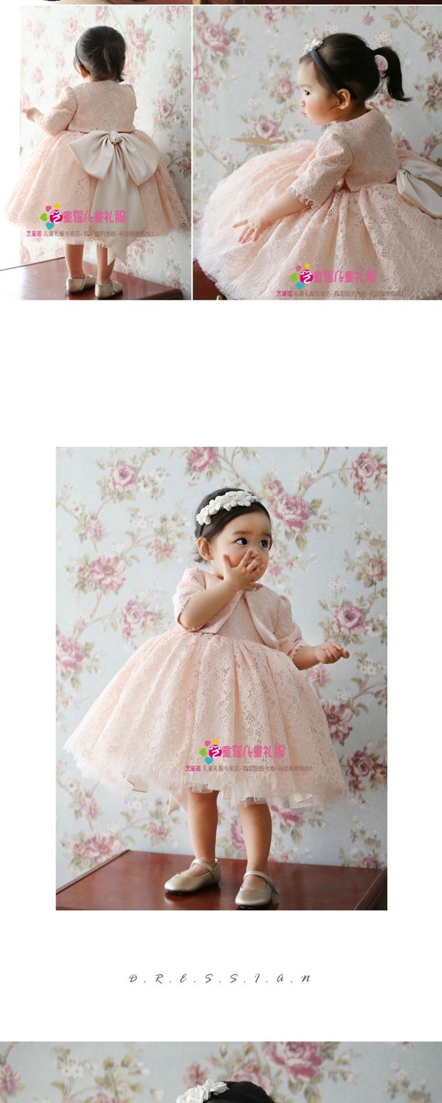 Váy trẻ em mới bé gái váy công chúa ren trang phục tuổi bé trang phục sinh nhật bé gái tùy chỉnh set vest cao cấp 3 chi tiết cho bé trai