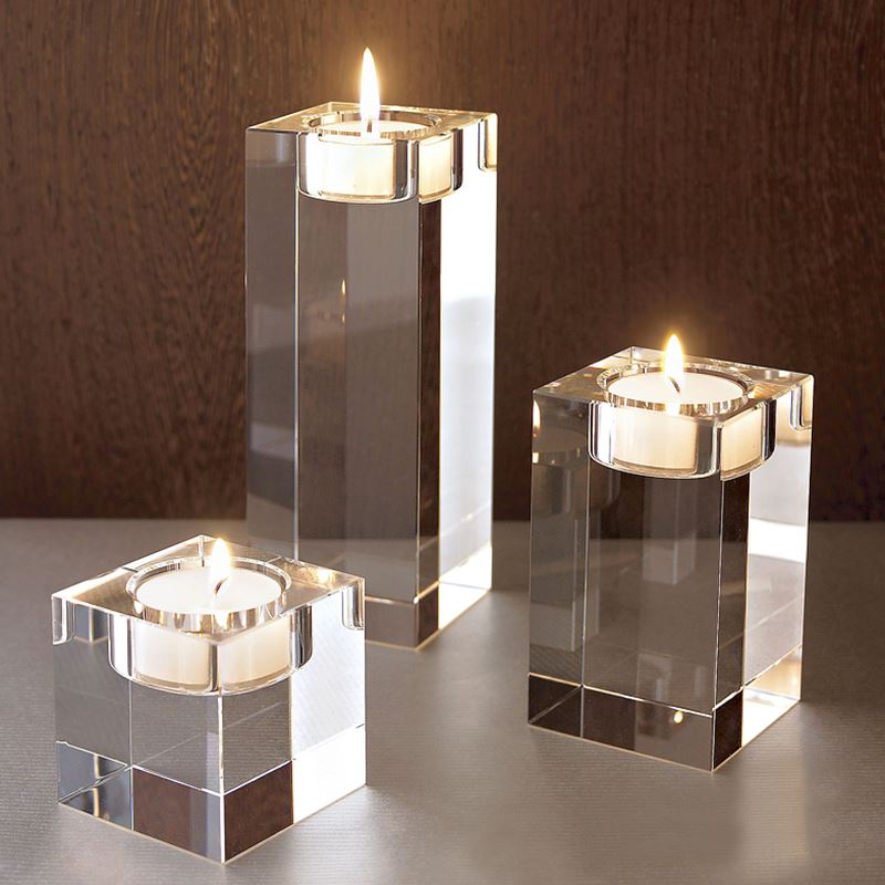 Candlestick K9 minimalist Romantic Candlelight Dinner West Dining Room Table KTV Wedding Celebration Creative Crystal Wax Candleholder Pendulum
