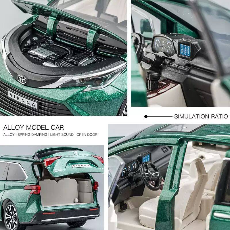 Authentic Authorized 1:24 Toyota Sienna Car Model Artificial Alloy Business Car Kidsren's Gift Toy Car Ornaments