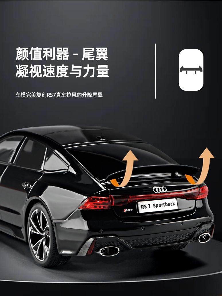 1:18 Scale Audi Rs7 Model Car Alloy Large Toy Car Remote Control Simulation Car Model Boy's Ornament Gift