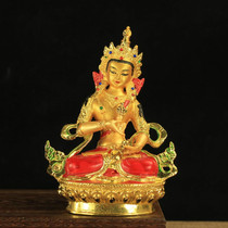 Tibetan supplies 6 inch imitation Nepal gilded painted bronze Miemune Kumgang Buddha statue of the Buddha statue