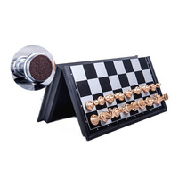 UB AIA magnetic gold silver black and white chess set folding board plastic magnetic chess pieces plus instructions
