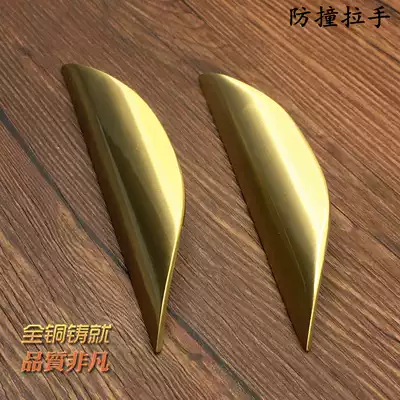 All copper cabinet door handle modern simple drawer overall cabinet door extended gold handle American pure copper drawer small handle